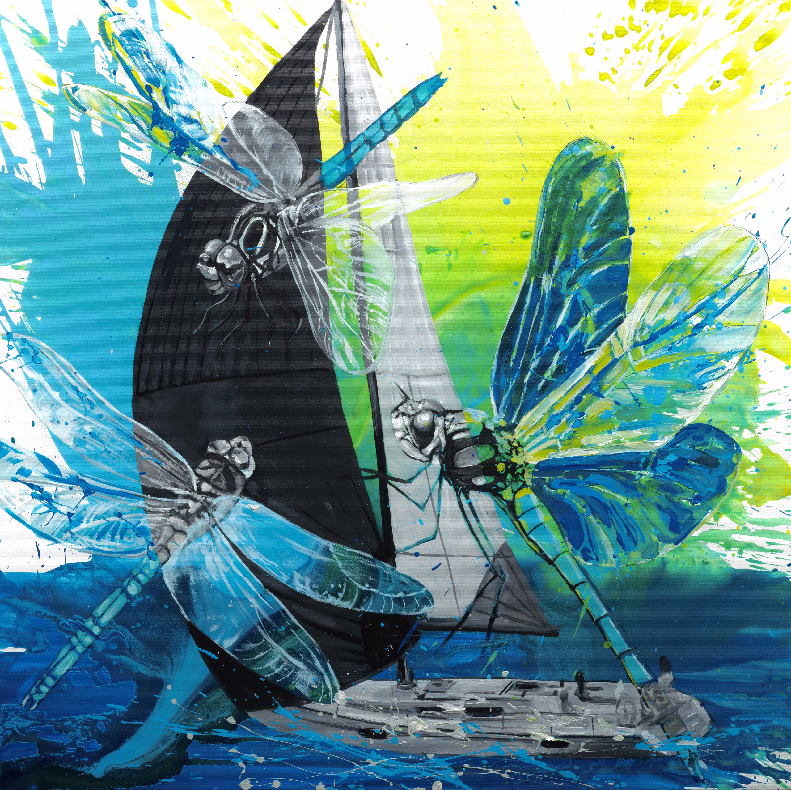 Above Water - Original painting by SILVI The Artist, Sailing series