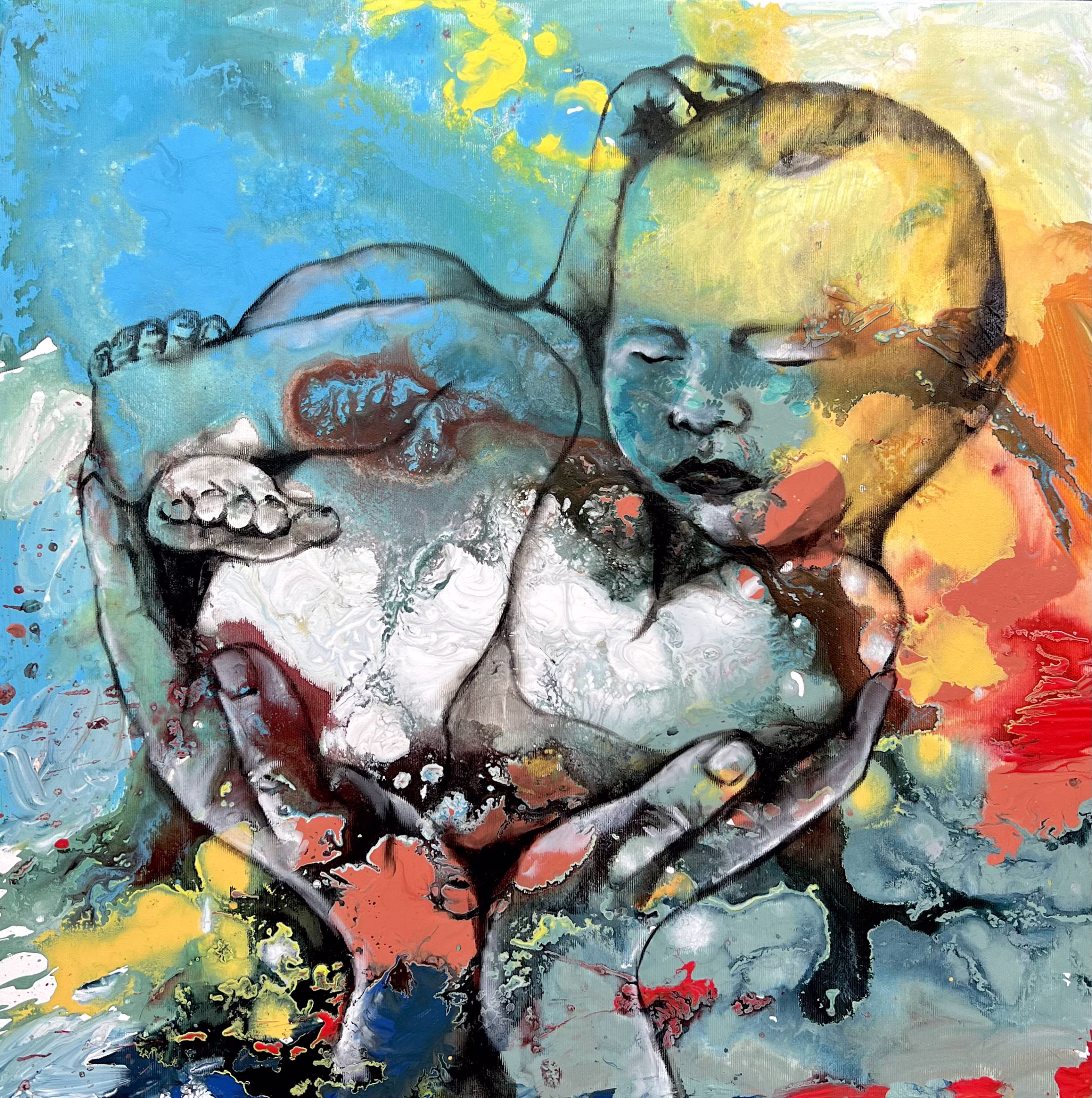 Baby - Original painting by SILVI The Artist, Mix series