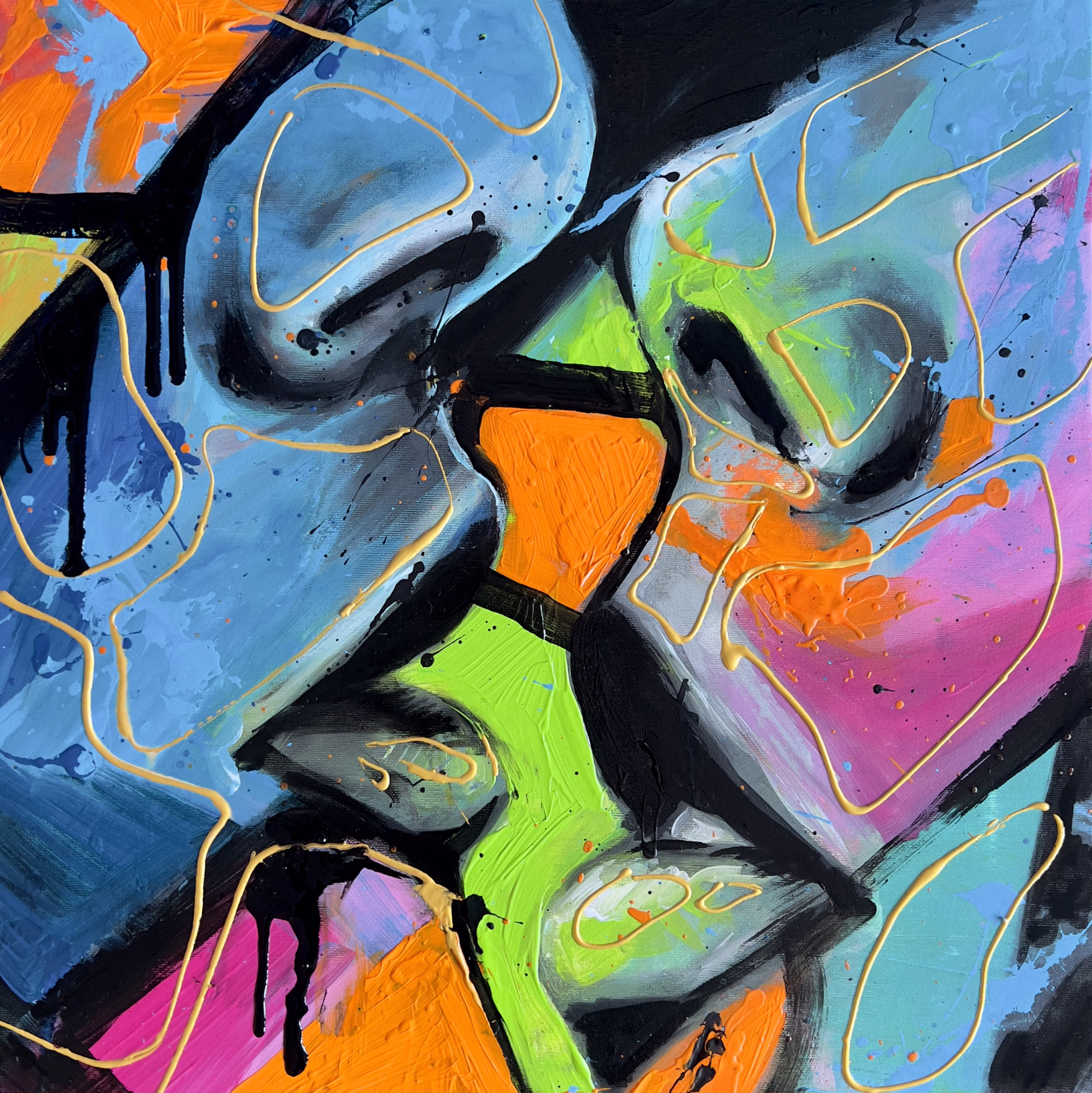 Close Enough - Original painting by SILVI The Artist, Mix series