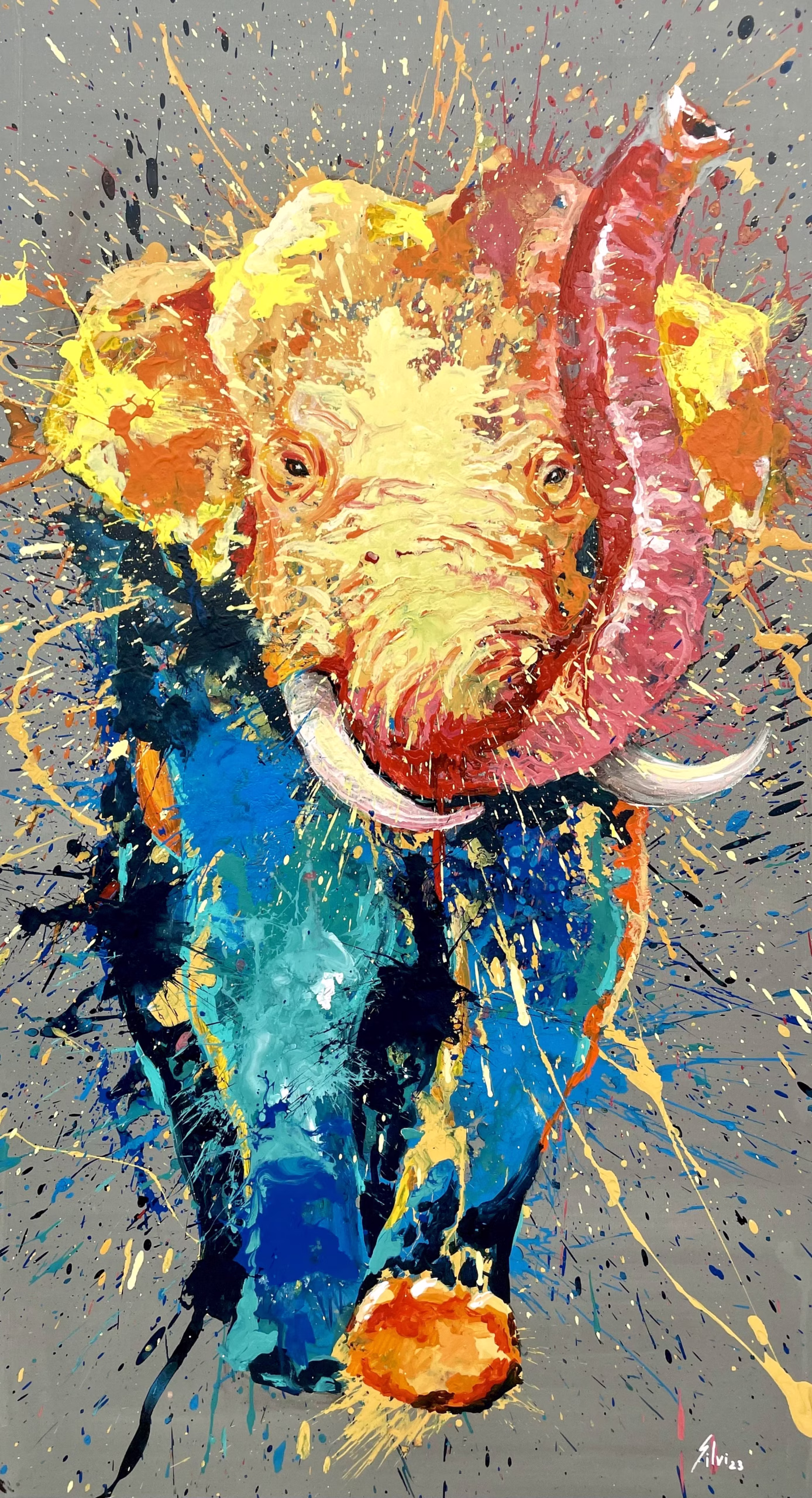 Colourful Happiness - Original painting by SILVI The Artist, Nature Instincts series