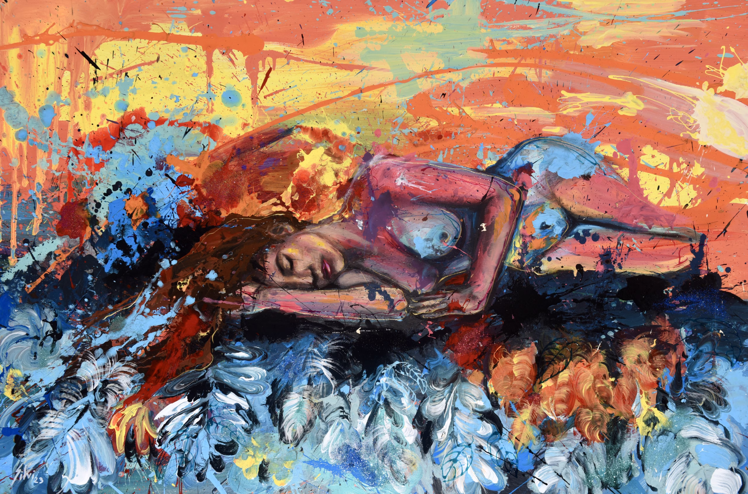 Feminity - Original painting by SILVI The Artist, Women Era series