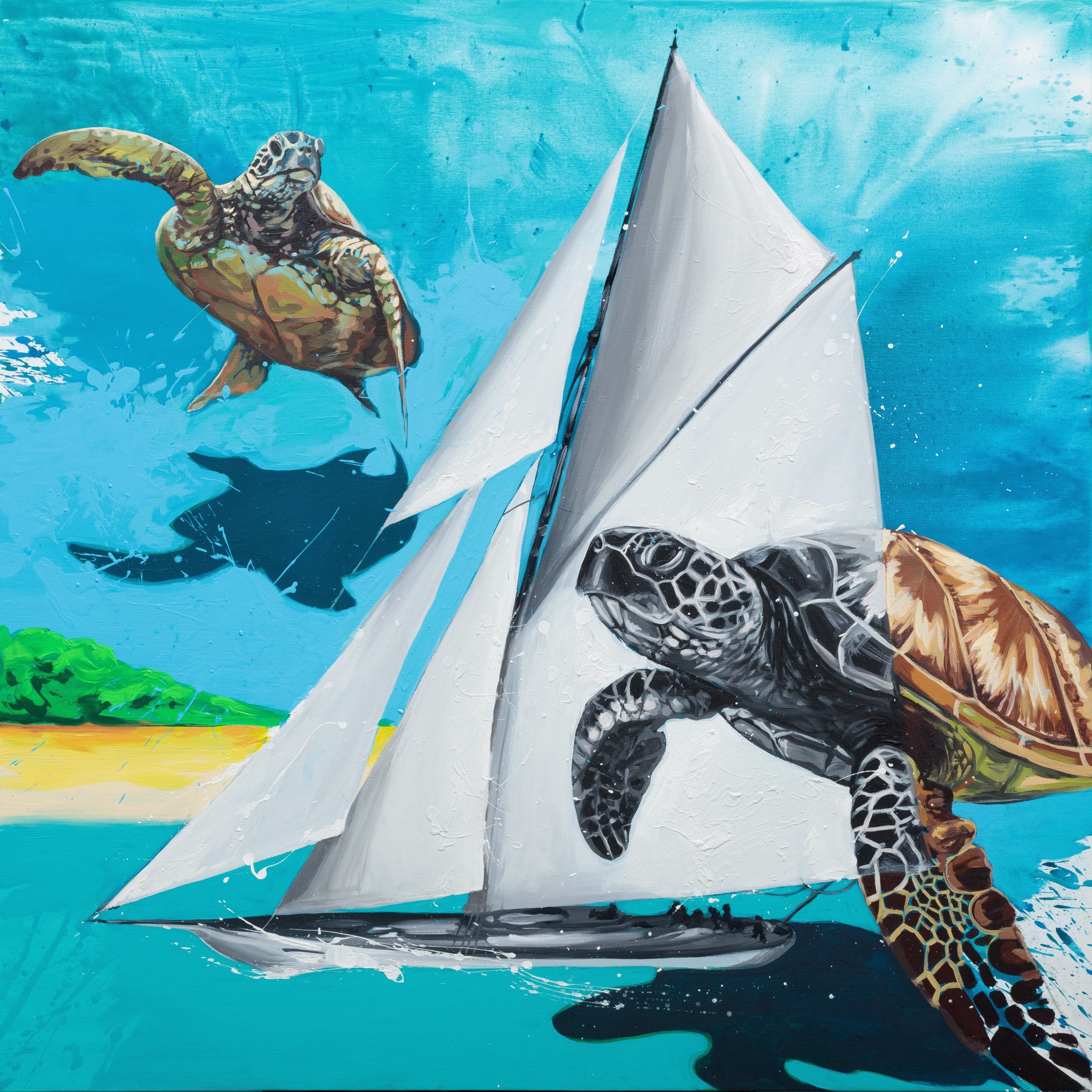 Float - Original painting by SILVI The Artist, Sailing series