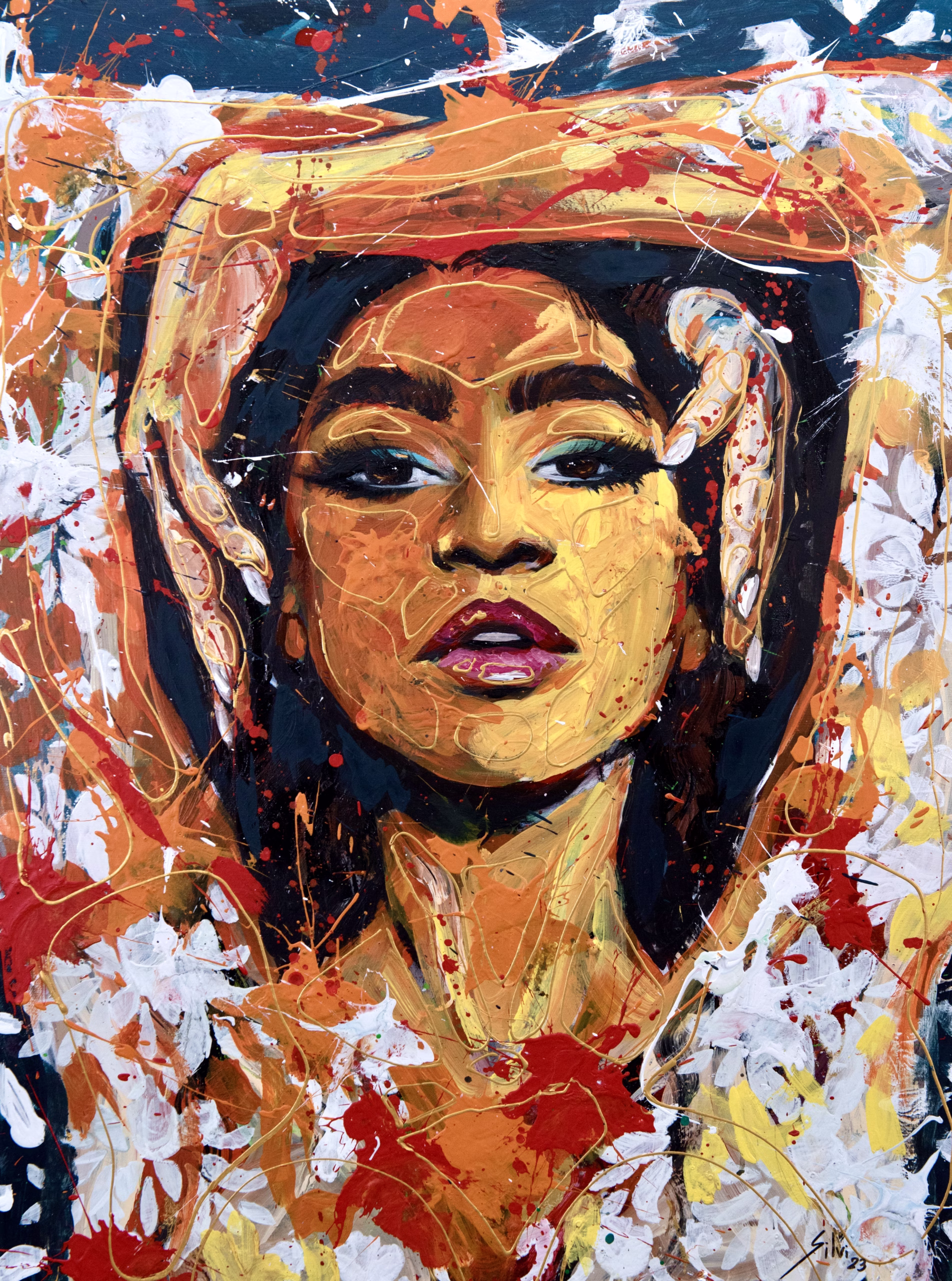 Flora - Original painting by SILVI The Artist, Women Era series