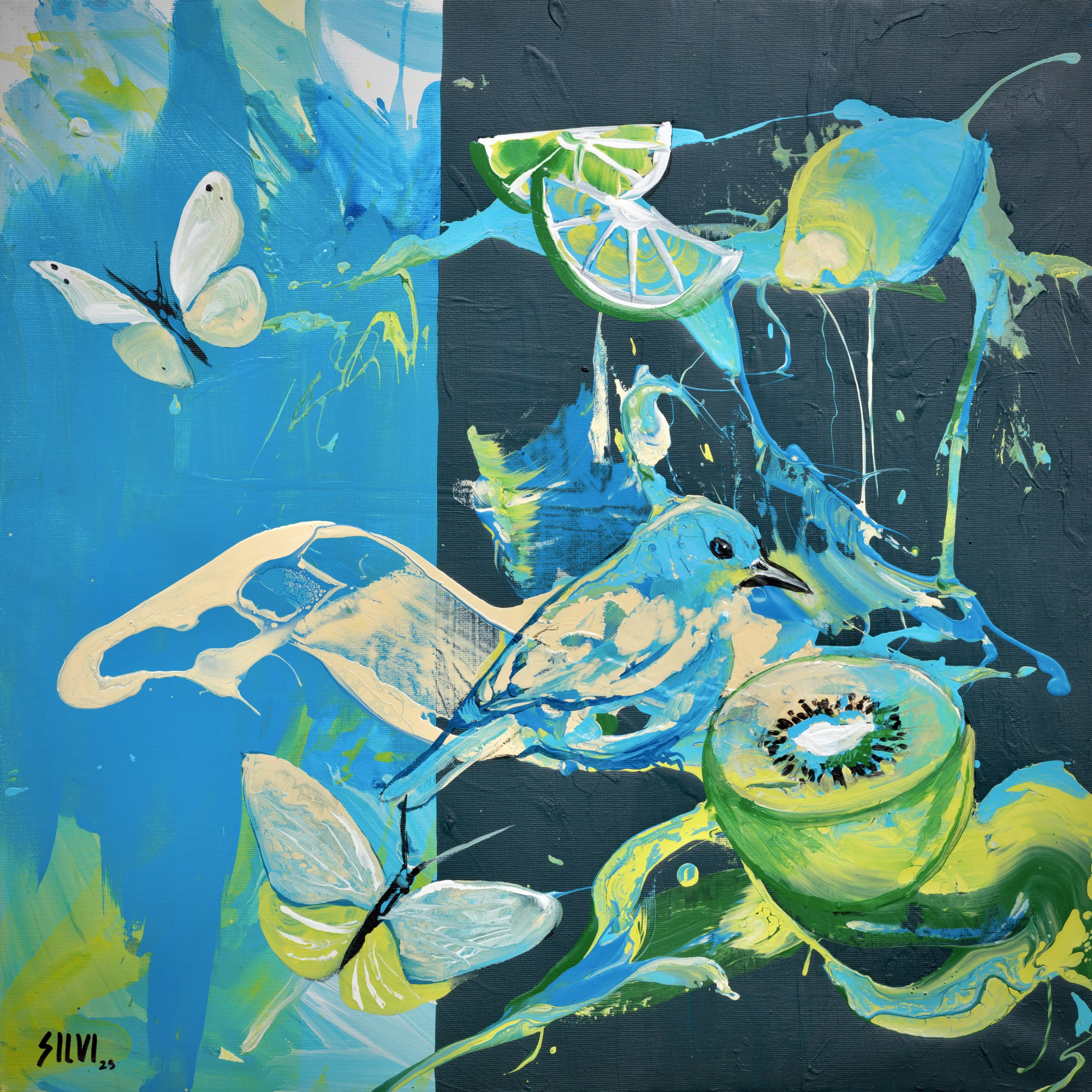 Gravity - Original painting by SILVI The Artist, Liquid Bloom series
