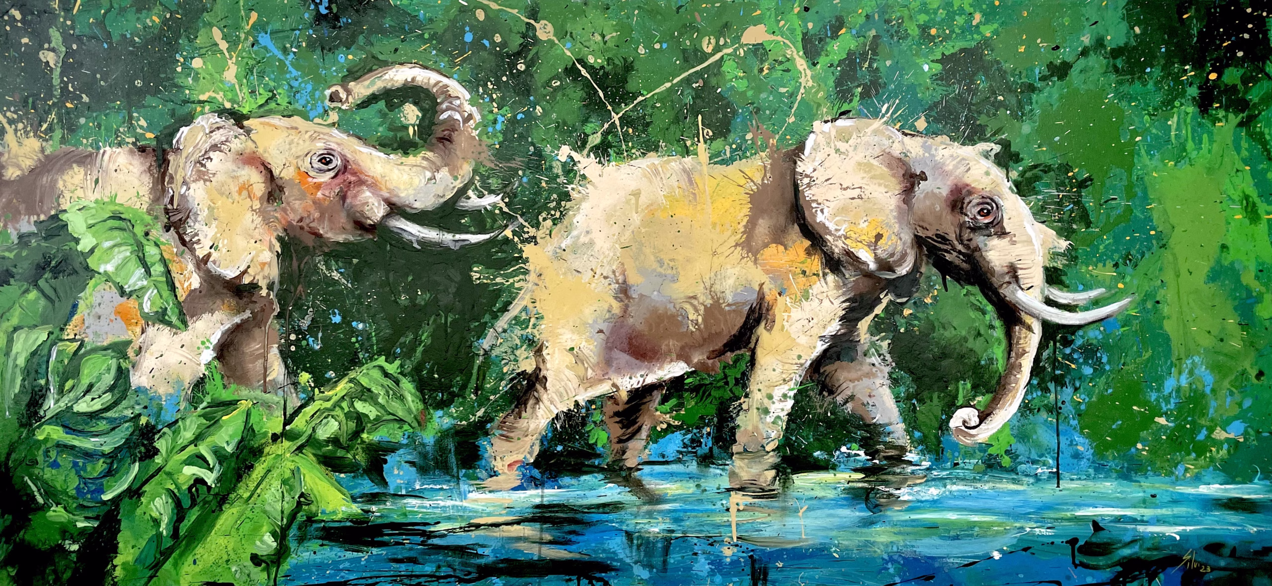 Hakuna Matata - Original painting by SILVI The Artist, Mix series