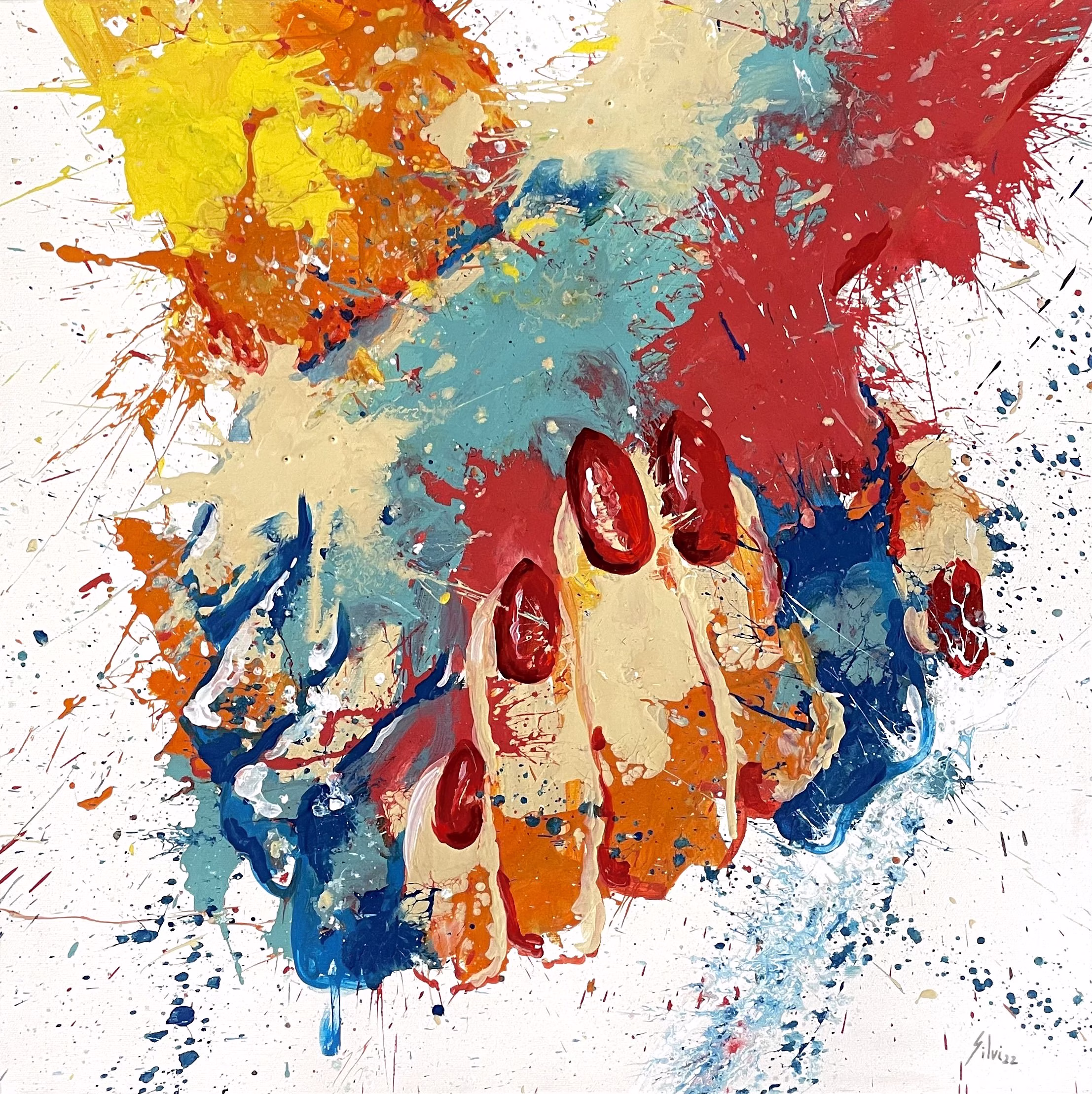 Holding You - Original painting by SILVI The Artist, Mix series