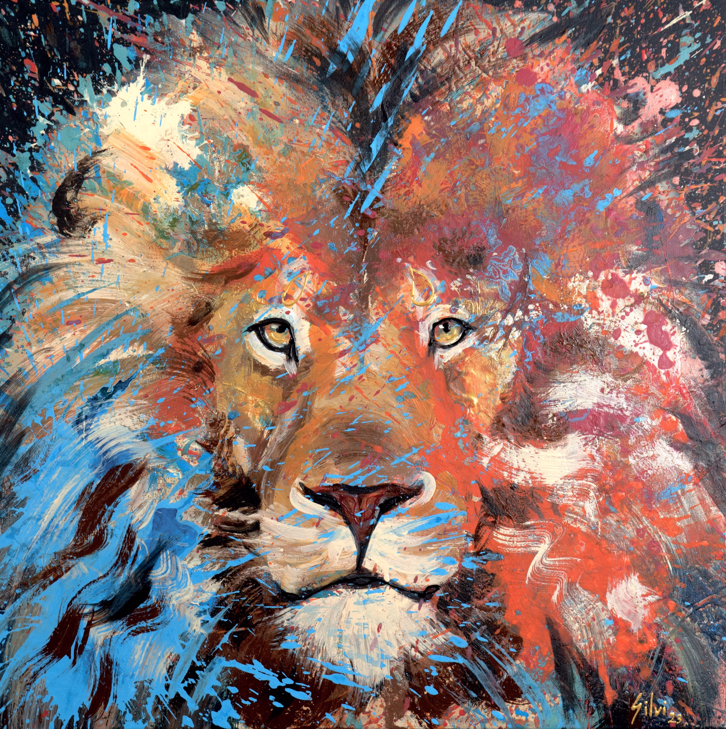 Lion - Original painting by SILVI The Artist, Mix series