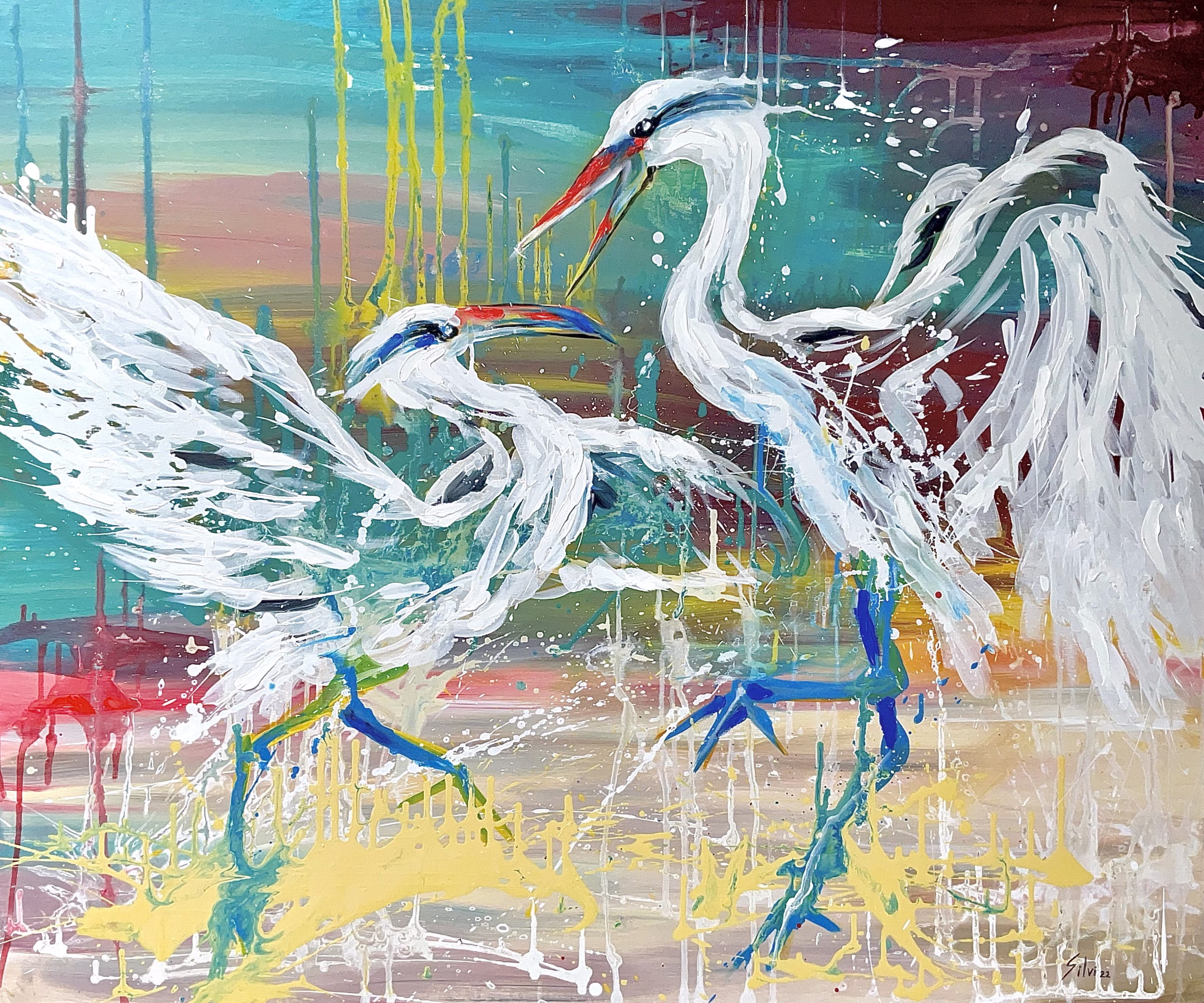 Love Dance - Original painting by SILVI The Artist, Mix series