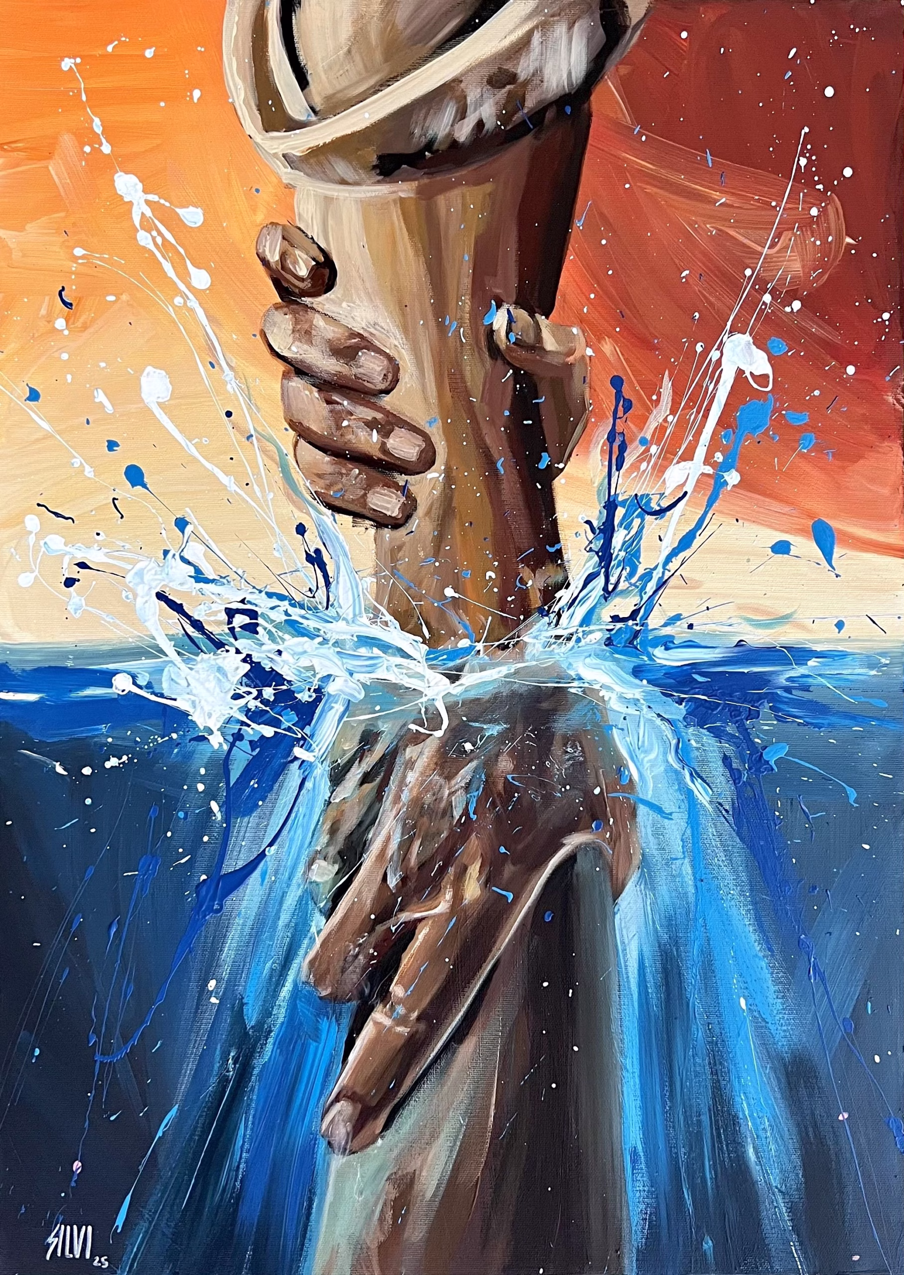 Mathew - Original painting by SILVI The Artist, Mix series