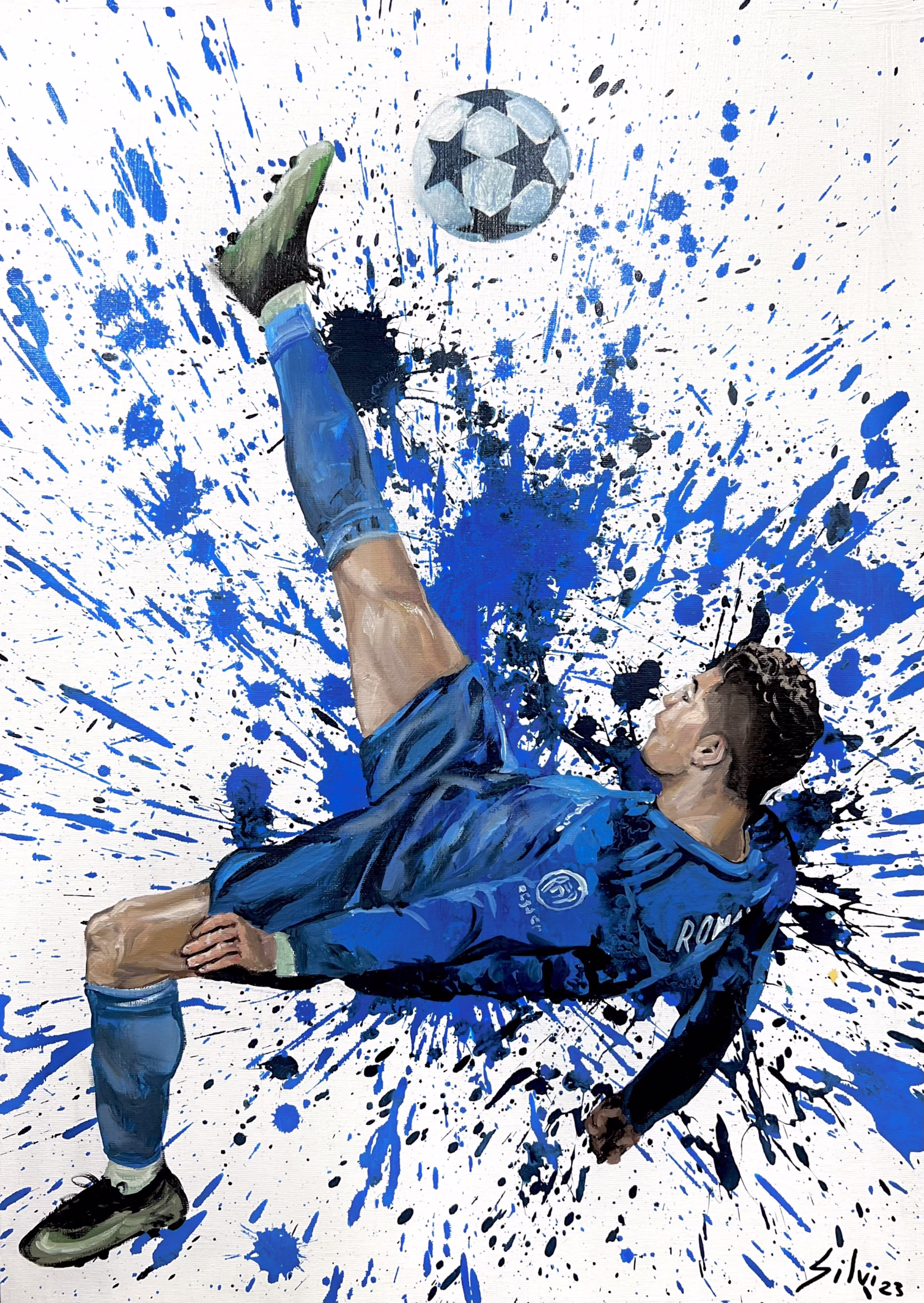 Ronaldo Blue - Original painting by SILVI The Artist, Mix series