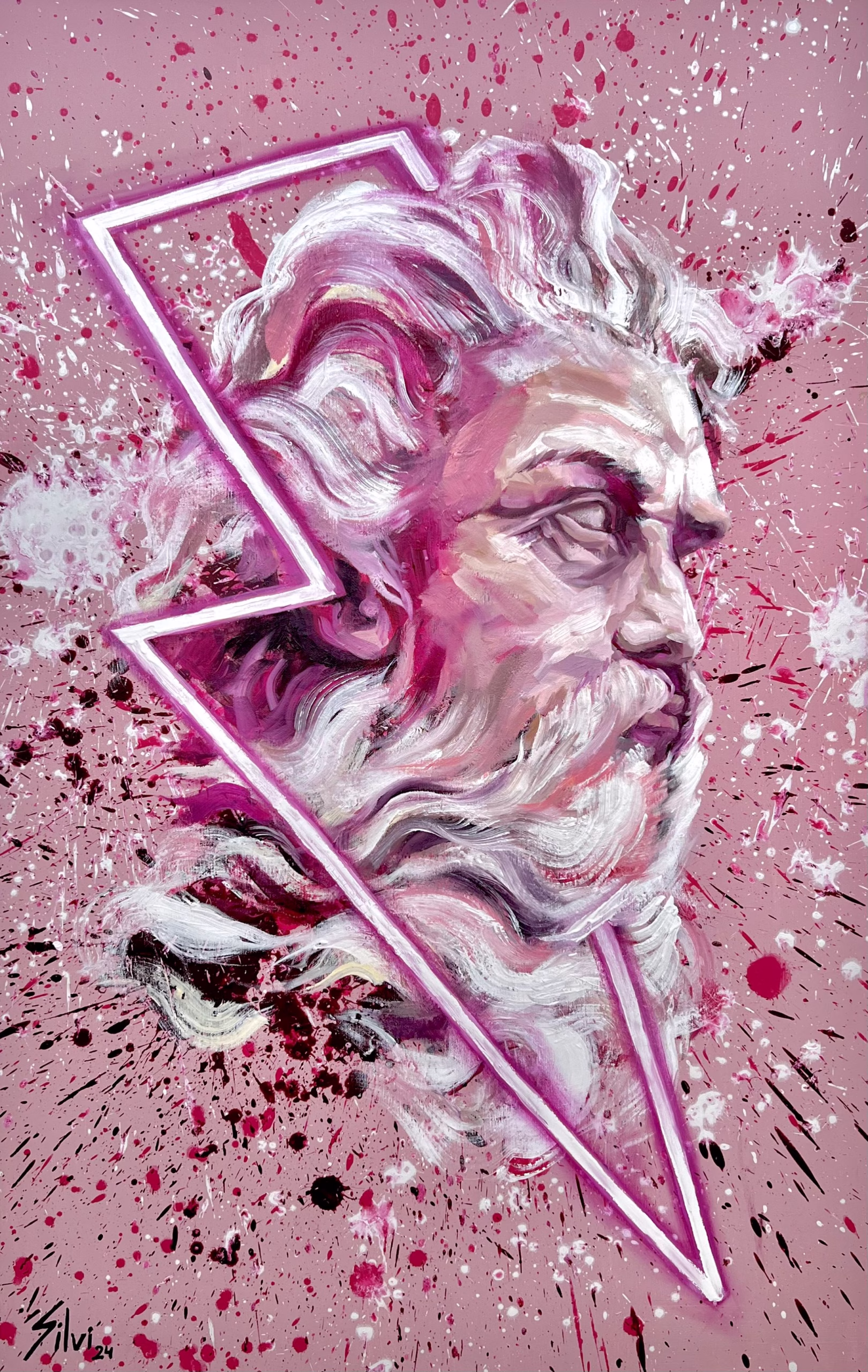 Zeus - Original painting by SILVI The Artist, Mix series